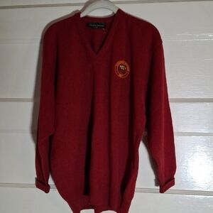 Glenmuir Men's Deep Red V-Neck Sweater (Can195)